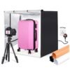 PULUZ 31.5Inch/80cm Folding Portable 80W 8500LM White Light Photo Lighting Studio Shooting Tent Box Kit with 3 Colors Backdrops (Black, White, Orange)