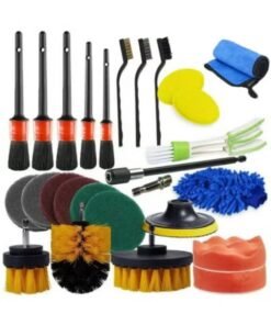 KSYN KO-KO 26-Piece Car Cleaning Brush Kit – Power Drill Attachments for Tires, Rims, Wheels, Floors & Interior Detailing | Multi-Surface Scrub, Polish & Wax Tools for Cars, Trucks & Motorcycles