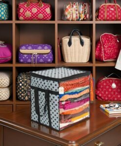 Shaping Fabric Premium Saree Storage Bag with Transparent Window and Polka Dot Design