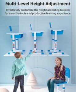 Toshionics Adjustable Kids Study Desk And Chair Set Educational Table with Ergonomic Design Safe Construction Ample Storage Ideal for Home Learning Nursery Creativity Growing with Your Baby Child