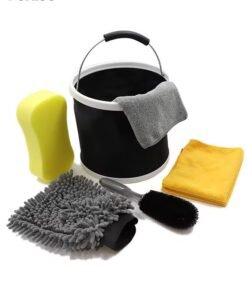 DUNISO 7-Pieces Set Car Wash Detailing Cleaning Kits，Car Wash Detailing Cleaning Tools Set with Bag Collapsible Bucket，Versatile Interior and Exterior Car Care Kit，Easy to Store，for Washing, Waxing, Polishing, and Deep Cleaning