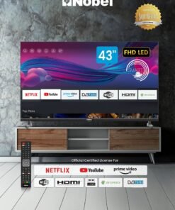 Nobel 43 Inch LED Flat Frame Less FHD Smart Android Netflix, Youtube, Amazon Prime NTV43FHD Black