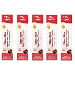 SUNRISE Ultra Slim Apple Cider Vinegar With Pomegranate Extract, Vitamin B6 & B12 Effervescent Tablets 20's Pack of 5 | Supports Weight Management