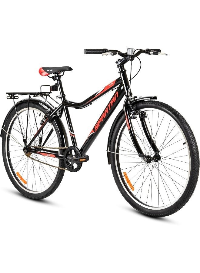 Spartan Metro Commuter Bike – 24" Wheel, Single Speed, Black/Red Color