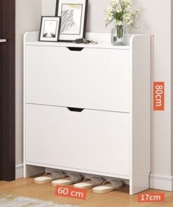 NKX 2 Tier Shoe Rack Organizer Storage Foldable Closet with Doors for Living Room