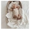 NOVOLAN Baby Blankets, Soft Nordic Style Knitted Cotton Throw Blanket for Infants, 80x100cm, 350g, Ideal Baby Stroller & Nursery Blanket, Pure Cotton Knit Baby Blanket, Hand Washable, Iron (white)