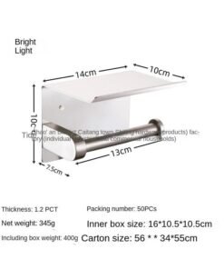 Stainless Steel Tissue Holder Roll Paper Holder Toilet Toilet Paper Holder Punch-free Tissue Holder Phone Holder Hotel Project