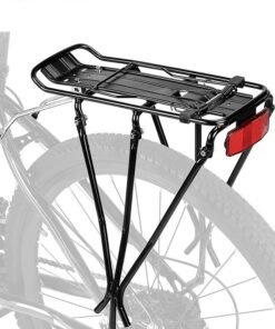 Motim Mountain Bike Rear Rack, Aluminum Alloy Bicycle Cargo Rack with Reflective Strips, Quick Release MTB Bike Carrier Shelf