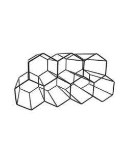 Alternative view of 1pcs Hexagon 9 Bottle Wine Holder Display Modern Metal Honeycomb Wine Rack Wine Bottle Storage Beehive Tabletop Wine Rack