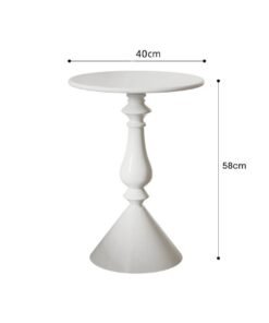 Alternative view of Old_Feller Vintage Sofa Side Table Living Room Coffee Table Household Vintage Candlestick End Table Round Table White 40*58cm
