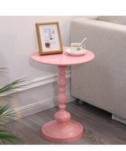 Alternative view of XiuWoo End Table, Pink Round Side Table Nightstand for Bedside or Sofa, Vintage Style Accent Table Decorative Small Space Living Room Bedroom Patio, Small Bar Pub Table, 40*50cm, pink