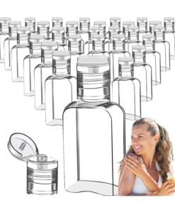 Empty Clear Plastic Travel Bottles 30 Pieces 1oz Containers Portable with Flip Cap Refillable Reusable Squeezable Toiletry Cosmetic