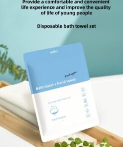 Disposable bath towel (140*70) + towel (60*30) set travel essentials pure cotton thickened compressed towel bath towel suitable for travel, hotels, beauty salons (10 packs)