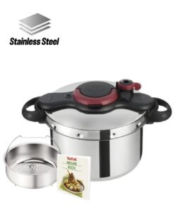Tefal Clipso Minut Easy Stainless Steel Pressure Cooker Silver and Black 7.5 L P4624866 Silver and Black