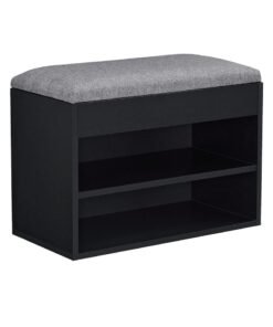 Alternative view of MODERN HOME Entryway Shoe Storage Bench with Cushion | Hallway Organizer & Hidden Lift-Top Storage Black
