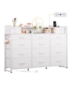NKX Dressing Model with Electric 16 Drawers for inside Home Room Storage Cabinet 59.06" inches With White Color