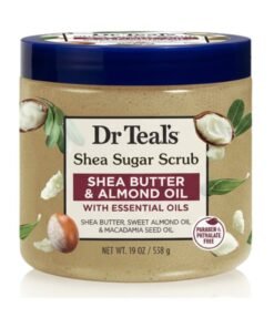 Dr Teal's Shea Sugar Body Scrub with Shea Butter & Almond Oil for Gentle Exfoliation - Deeply Moisturizes & Smooths Skin with Macadamia Oil (538 g)