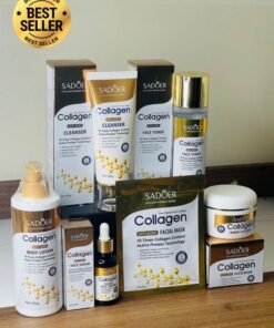 SADOER Collagen 6 in 1 Skin Care Set Face Serum Cream Lotion Toner Cleanser Mask Anti Aging Whitening Firming Hydrating Moisturizing Wrinkle Repair Glowing Skin Skin Tightening Facial Care Kit for Women and Men
