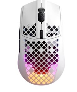SteelSeries Aerox 3 Wireless Gaming Mouse, 40G Acceleration, 18000 DPI Optical Sensor, Ultra Lightweight, Water Resistant Design, Bluetooth 5.0, 200 Hour Battery Life, USB-C, Snow White | 62608