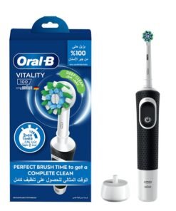 Oral-B Vitality Cross Action Rechargeable Electric Toothbrush, 1 Count Black