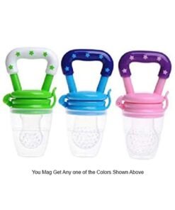 QiaoKai 1 Piece Soft Chewable Silicone Fresh Food Teething Feeder Pacifier - Blue