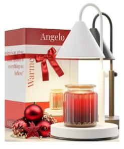 Hestia Angelo Candle Warmer Lamp – TIMER Electric Candle Warmer with Adjustable Height | Stylish Candle Lamp for Jar Candles, Wax Melts, Yankee Candles | Elegant Gift for Mom & Home Decor (WHITE)