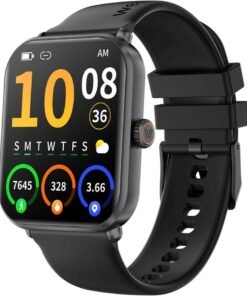 Weofly Active2 Smart Watch with 1.85" HD Touch Screen - Fitness Tracker for Men and Women with 100+ Sport Modes, Heart Rate, Blood Oxygen, Sleep Monitor, IP68 Waterproof (Black)