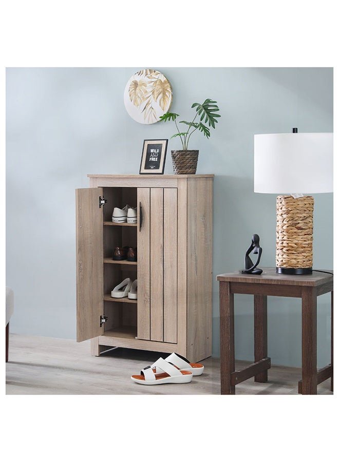 DANUBE HOME Anton 2 Door Shoe Cabinet Modern Design Wooden Furniture Shoe Organiser For Entryway Hallway Made in Malaysia Shoe Rack L 60 x W 33 x H 99 cm Sonoma Oak