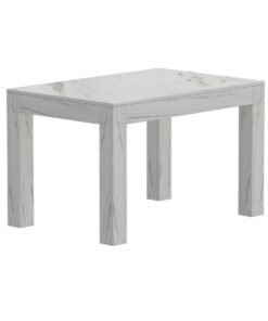 Mahmayi Modern Wooden 4-Seater Dining Table Only - Stylish White Levanto Marble Finish for Kitchen, Dining Room, Living Room