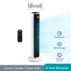 LEVOIT Tower Fan For Bedroom 36 Inch, 25ft/s Standing Fans That Blow Cold Air For Home, Floor Fan 90° Oscillating For Indoors, 28dB Quiet With Sensor, 12H Timer,12 Speeds,4 Modes LTF-F362-WAE White/Black