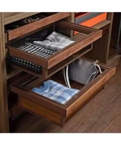 eurocliq Pull-Out Sliding Wardrobe Organizer with Detachable Baskets Closet Containers and Storage Cubes Organizing Clothing Ideal for Bedroom, Laundry, Bins Closet Organization Drawer