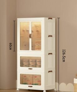 NKX 2 Layers Stylish Multi-Functional Storage 1 Cabinet & 2 Wardrobe