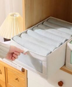 DUNISO 3 Pieces Foldable Closet Storage Organizer Washable Closet Storage Box with Carrying Handles Cube Storage Bin for Clothes Wardrobe Home Bedroom Office