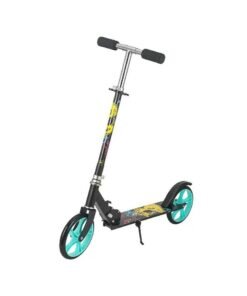 Foldable Adult Kick Scooter - Lightweight, Height-Adjustable Handlebars, Anti-Skid Wheels, Powerful Brakes - Portable Scooter for Urban Commuting, Supports Up to 100KG(YS106-Black Blue Wheel)
