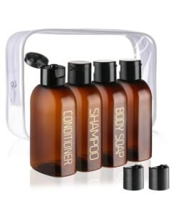 Cosywell Travel Bottles for Toiletries 4pcs 3.4oz Travel Shampoo and Conditioner Bottles TSA Approved Travel Size Containers Leak Proof Small Plastic Squeeze Bottles with Flip Cap