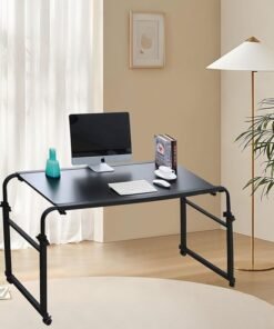 Alternative view of Garlo Overbed Table with Wheels Overbed Desk Over Bed Desk King Queen Bed Table Overbed Laptop Table Over Bed Table with Wheels(Black)