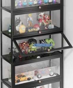 keke Display Cabinet Storagefor Multifunctional Home Bedroom Living Room Toys and Book Storage Black 140*32*70cm - Image 4