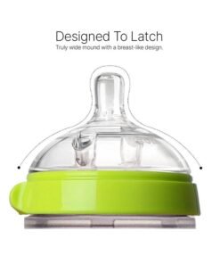 comotomo Natural Feel Baby Bottle, 150 Ml Green/White - Image 3
