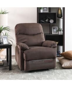 DANUBE HOME V2 Benedict 1 Seater Fabric Recliner Modern Design One Seat Relaxing Chair Living Room Furniture 86x99x99cm Chocolate