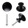 RATSAW 12 Pcs 30mm Black Cupboard Knobs Kitchen Cupboard Handles Cabinet Door Knobs Vintage Matted Round Drawers Cupboard with 12 Screws