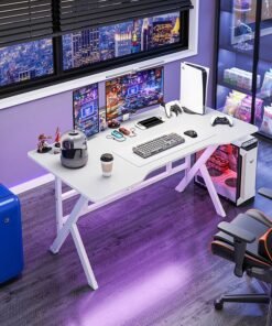 Alternative view of Harlan Gaming Table,Small Gaming Desk,Ergonomic PC Computer Desk,Computer Table with Carbon Fibre Surface, Kids Desk,Writing Study Desk or Home Office Desks,Ideal for Students and Gamers