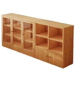 NKX Multi-Layer Storage Bookshelf Rack Stylish Living Room Home Storage with and Transparent Door