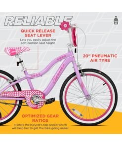 Spartan Serena Bike | 20 Inch With Training Wheels | Single Speed | Purple Color - Image 5