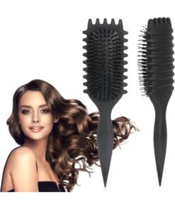 MOMENT Curl Defining Hair Brush, Flash Boar Bristle Styling Brush For Curly Hair, Shaping & Defining Curls For Women, Black