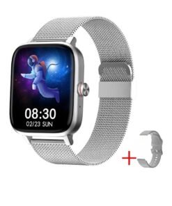 LIGE Bluetooth Call Smart Watch, Full Touch Screen Android Smart Watch, IP67 Waterproof Fitness Tracker With Heart Rate Sleep Monitor Calorie Step Counter, (1pc, Silver, Mesh Strap Plus Silicone Strap)
