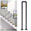 XiuWoo 1-Piece Stair Handrail Matte Black U-Shaped Industrial Wrought Iron Railing Non-Slip Safety Indoor Or Outdoor Elderly Children's Support Poles, Home for Garden Loft Corridor Villa Hotel