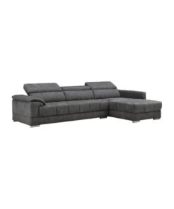 Ripple FURNITURE Home Couch Sofa Set Furniture Super Loading Ability Dark Grey L-Shape Chaise Modern Living Room Sofas With 3 Adjustable Headrest