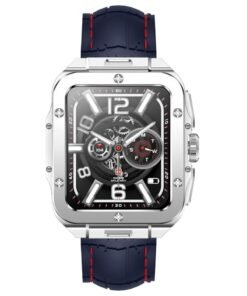 Swiss Military Alps 2 Smartwatch with Call Features, Music Playback, 1000 Songs Storage, IP67, Fitness & Health, Magnetic Charging, 7-12 Days Battery Life, iOS/Android Compatible - Silver Blue