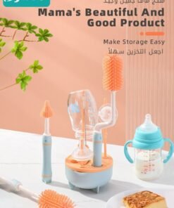 Alternative view of Bybeo 4 in 1 Silicone Baby Bottle Cleaning Brush Set with Stand, 360° Rotating Water Bottles Cleaner, Cup Gap Clean Brushes