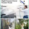 HALAMODO High Pressure Power Washer Wand Hydro Jet Water Hose Nozzle Watering Sprayer Cleaning Tool Wand Lance for Car Window Glass Washing